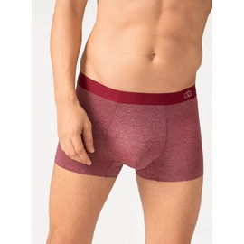 DAVID ARCHY Men's Boxer Briefs Pouch Underwear Short Leg Soft Breathable Rayon Trunks No Fly 3 Pack (L, Heather Black/Heather Navy Blue/Heather Wine Red)