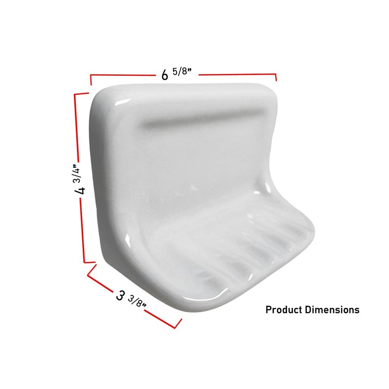 Tenedos White Glazed Ceramic Soap Dish Holder for Bathroom Wall