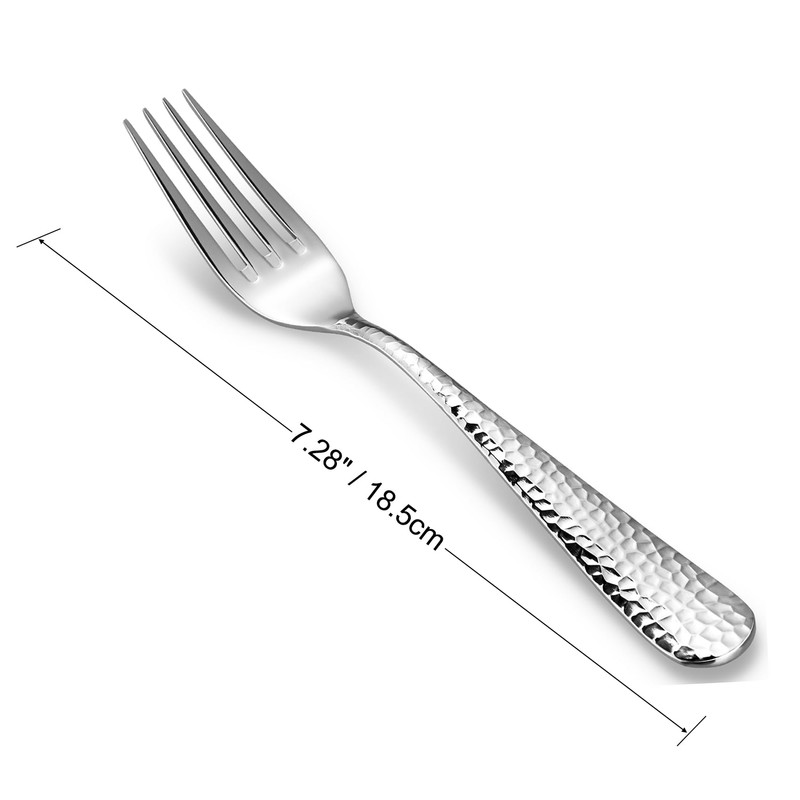 KEAWELL Premium 8-Piece Louise Hammered Fork Set, 18/10 Stainless Steel,