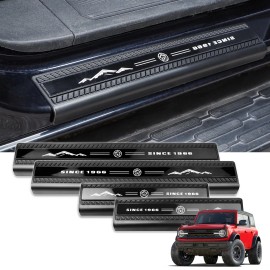 AUFER Fit For 2021-2025 Ford Bronco 4 Door Sill Edge Entry Guard Protector Kits Rubber