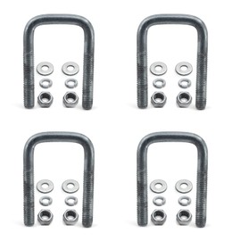 Sturdy Built Galvanized Trailer U-Bolt 3/8 inch x 1 9/16 inch x 2 1/2 inch with Hardware - Set of 4