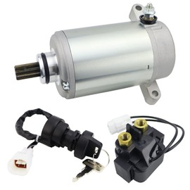 STABSOLI Starter Motor & Solenoid Relay & Ignition Switch for Yamaha Big Bear 350 2WD 4WD 1999, Kodiak 400 4WD 1999 4KB-81800-00-00, 4KB-81890-00-00, 5FU-81800-00