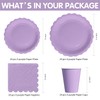 HIPVVILD Purple Party Decorations Supplies Tableware, Light Purple Plates And