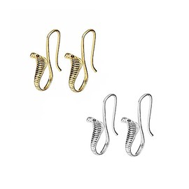 Acxico 2 Pair Ancient Gold + Ancient Silver Retro Egyptian Cobra Earrings Snake Drop Dangle Ear Stud Women Punk Jewelry