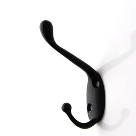 SEIWEI Matte Black Up and Down Hook Coat Hooks Wall Mounted - Heavy Duty Metal Prong Robe Hanger Rustproof Wall Hooks for Towel Hat Key Bag on Bathroom, Kitchen, Livingroom