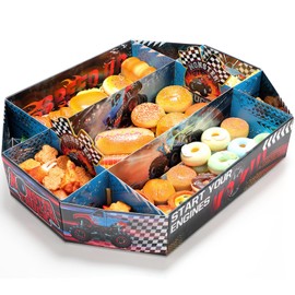 Fullhawl Truck Party Food Trays 9 Compartments Disposable Monster Truck Snack Plates for Racing Theme Birthday Decoration Paper Food Boats Holders for French Fries Nachos Hot Dog Tacos BBQ Serving