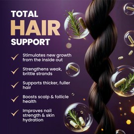 Biotin for Hair Growth Women & Men, Hair Skin and Nails Vitamins to Support Healthy Hair, Biotin Supplement Pills w/Collagen + Keratin + Probiotics - Made in USA
