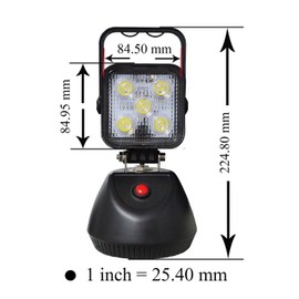 PA LED Dual High Power 1800lm Portable Rechargeable LED Work Light for Car Inspection PA LED Outdoor Lighting SUV Off-Road Trucks Boats 4x4 Tractor Garage, Camping Light