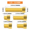 GASHER 5PCS Extension Brass Pipe Fitting, 1/2" Female to 1/2"