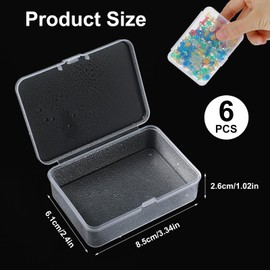 cobee Small Storage Box, Pack of 6, Small Box with Lid, 8.5 x 6.1 x 2.6 cm, Small Storage Box, Mini Plastic, Clear Beads, Storage Container Box for Small Beads, Jewellery, Screws