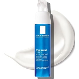 La Roche-Posay Toleriane Dermallergo Crema de noche para rostro, hidratante calmante intenso con vitamina E, probado para alergias, para pieles sensibles, anteriormente Toleriane Ultra Night
