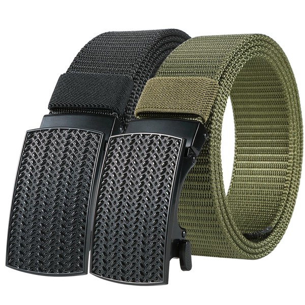 SinVin 2 Pack Mens Ratchet Belt, Casual Tactical Golf Nylon