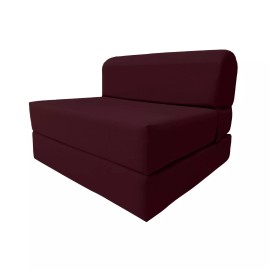 Amfuton Burgundy Sleeper Chair Folding Foam Beds, Sleepover Convertible Sofa 6 x 32 x 70