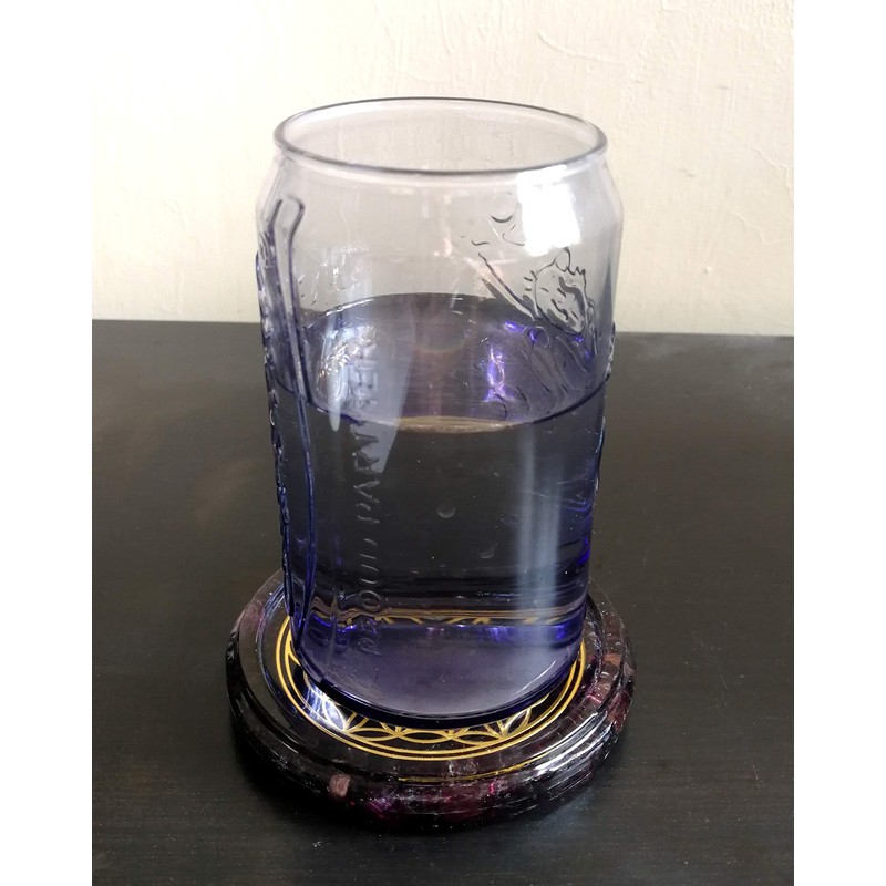 ZZYBIA LARGE 4" Garnet Crystals Flower Of Life Coaster Water