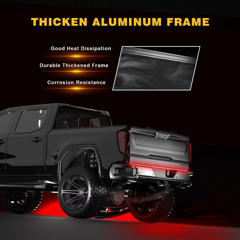 48" Tailgate Light Bar, Aluminum Frame Triple Row LED Tailgate