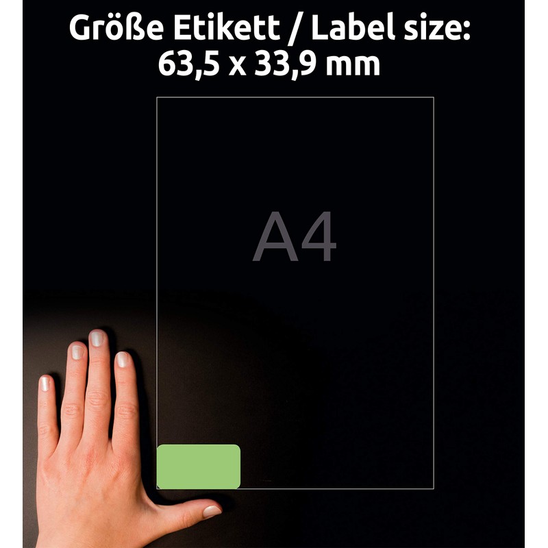 Avery L6033-20 Printable, customisable Removable Green Filing Labels, 24 Labels