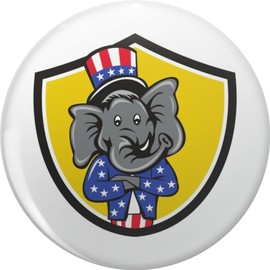 Proud Republican Elephant Lapel Bin Brooch Badge Pin 0.75"