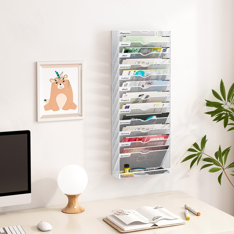 PAG-Mass Hanging Wall File Organizer,13-Tier Desk File Mail Holder, Paper