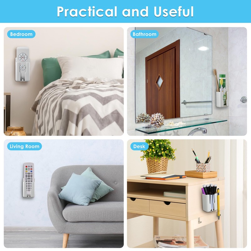 Saillong 2 Pack Remote Holder Wall Mount, Remote Control Holder