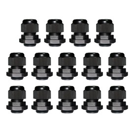 Pack of 20 cable glands M25, IP68 waterproof cable guide (14 pieces-M25-black)