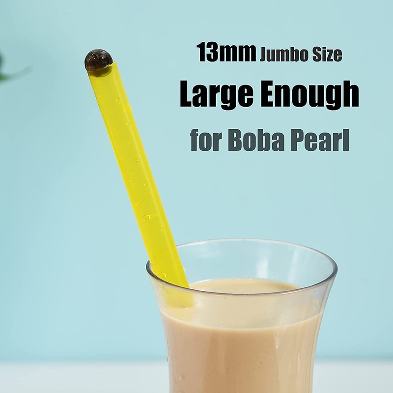 ALINK Pack of 8 Reusable Boba Plastic Straws, Pointed Design,