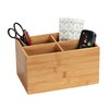 Wenko Bamboo Organiser Terra 3 Compartments -Storage Box, Bathroom Basket,