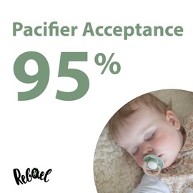 Rebael Fashion Dummy, Natural Rubber/Latex, Made in Denmark, BPA-Free, Cherry Shape Teat, Cold White Pony, Size 1 (0-6 Months)