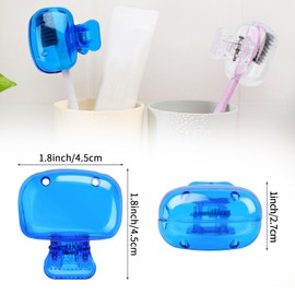 6 Pack Toothbrush Covers Portable Toothbrush Protector Coverings Clips Travel Protector Plastic Brush Pod Protection Clip Case Tooth Brush Covers Tooth Brush Cover Cap for Kids Bathroom Travel Supply