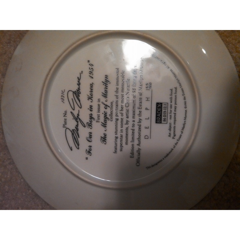 Delphi Original Limited Edition Collector's Plate - Marilyn Monroe: Strasberg's
