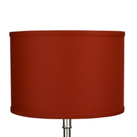 FenchelShades.com 13" Top Diameter x 13" Bottom Diameter 9" Height Fabric Drum Lampshade (Spider) Attachment for Lamps with a Harp (Linen Paprika)