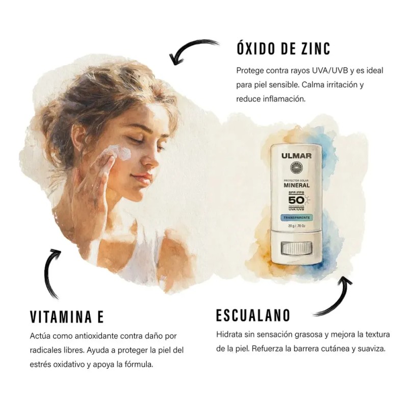 Ulmar Barra Protector Solar Facial Mineral Fps50 20g
