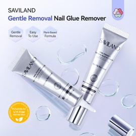 SAVILAND Fortschrittlicher Nagelkleberentferner: 2 Stück, sanfte Entfernung,Effizienter Nagelkleberentferner für Press-On-Nägel, pflanzlicher Kunstnagelentferner,Tragbarer Nagelkleber Entferner