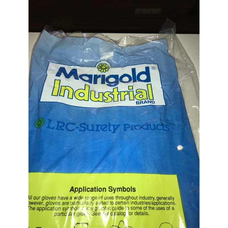 MARIGOLD DOZEN Marigold Industrial 12" Blue Rubber Gloves 317F Size