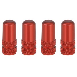 YFFSFDC Bicycle Presta Valve Caps Set of 4 Aluminum Alloy Tire Valve Caps Aluminum Valve Caps for French Valves Road Bike Dress Up Presta Valve (Red)
