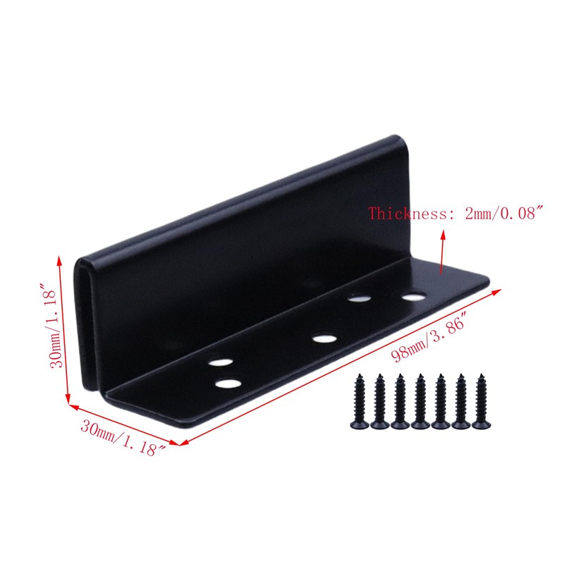 Mewutal 4pcs Bed Frame Hardware Black Bed Post Double Hook