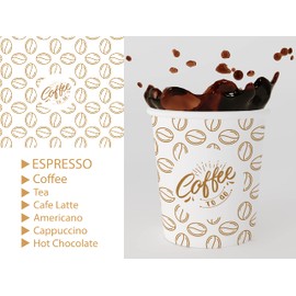 Caramont - 7 Oz 100 Disposable Heat Resistant Paper Cups for Cold and Hot Drinks Made of Quality Cardboard Ideal for Coffee, Tea, Birthday, etc