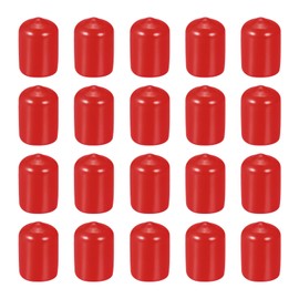 DMiotech 20 Pack 1/2" ID Red Screw Thread Protectors Rubber End Caps Bolt Covers for Screw Bolt Furniture Pipe