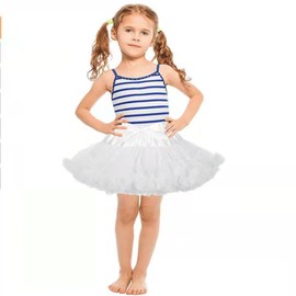 Girls Adult Tutu Skirt Toddler Baby Puffy Tulle Princess Pettiskirt Birthday Party Elastic Waist Layered Skirt Parent-Child, White/S
