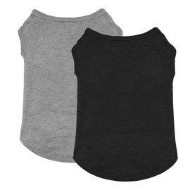 2Pcs Dog Shirts Dog Vest Clothing Dog Plain Shirts Dog Clothes Vest Soft Thin Pet Plain Tee Vests Sweatshirt Cotton Summer Shirts for Most Medium and Small Male Female Dogs