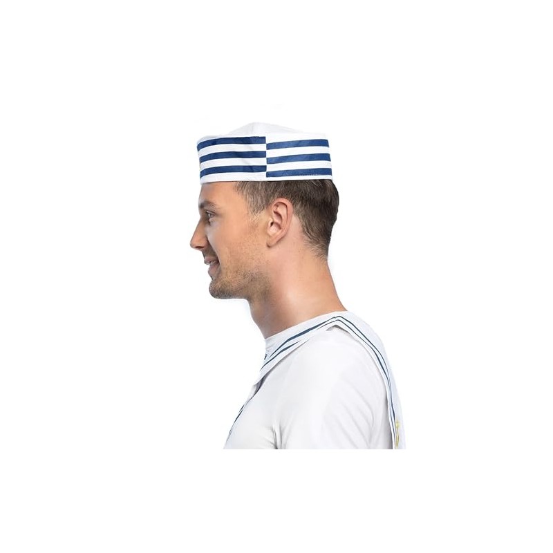 Boland BV Navy Sailor Doughboy Hat, White/Navy