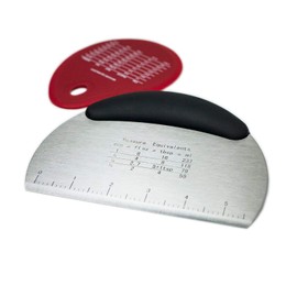 HUJI Stainless Steel Pastry Cutter Chopper Bench Scrapper And Silicone Bowl Scraper With Measurements
