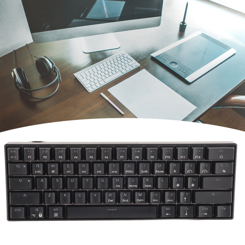Mechanical Keyboard 61 Keys Three Modes Support Wireless Portable Ergonomic
