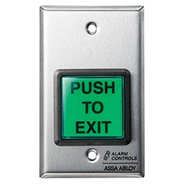 Alarm Controls TS-2 Momentary Action Push-to-Exit Push Button, Green by Alarm Controls