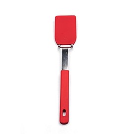 RSVP International Kitchen Tool Collection Flexible Nylon Spatula, Stainless Steel Handle, 10.75x2", Red