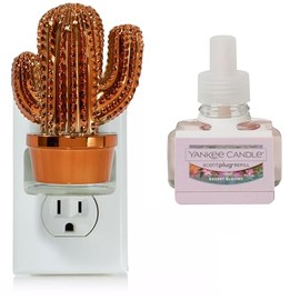 Yankee Candle Cactus Scent-Plug Diffuser with a Desert Blooms Home Fragrance Electric Refill