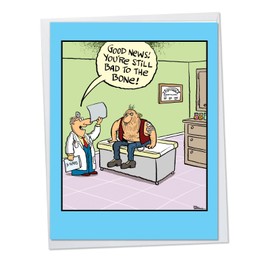 NobleWorks - Big Funny Get Well Greeting Card 8.5 x 11 Inch with Envelope (1 Pack) Oversize Jumbo Bad To The Bone J9282GWG