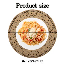 Pack of 6 Round Boho Placemats, Washable, Heat Resistant Dining Mat, Placemats, Can Be Used as Shooting Props and Table Decoration