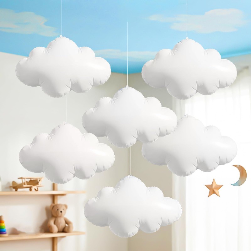 12 Pcs 3D Cloud Balloons Cloud Hanging Decor for Classroom