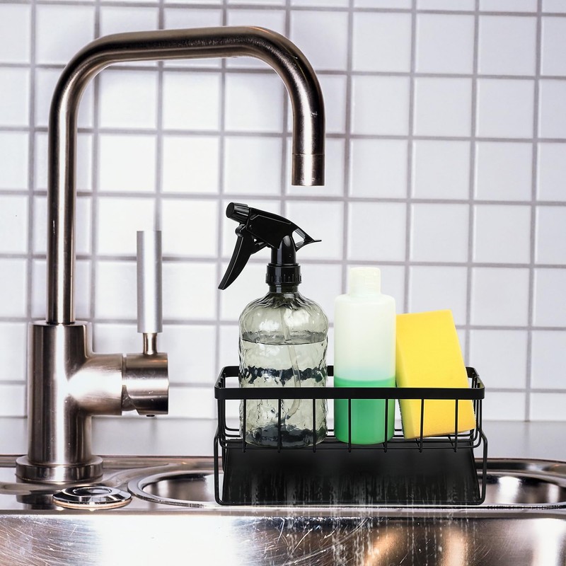 SZZHIYONG Premium Kitchen Sink Caddy Organiser with Drain Tray, Space-Saving