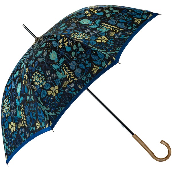 Makita Shoten + Stig Reventry HERBARIUM Women's Long Umbrella, Scandinavian Design, High Quality Koshu Weave, Made in Japan, blue blue